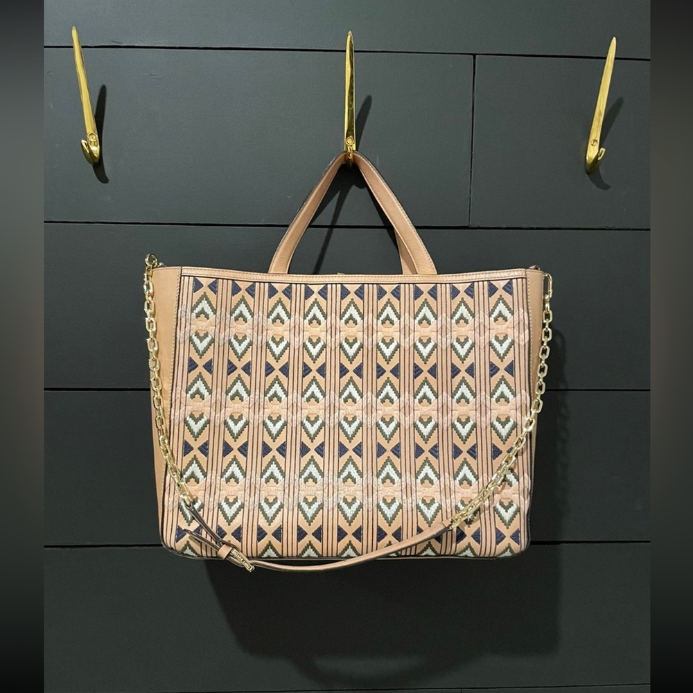 Tory Burch Tote Bag geometric tribal print